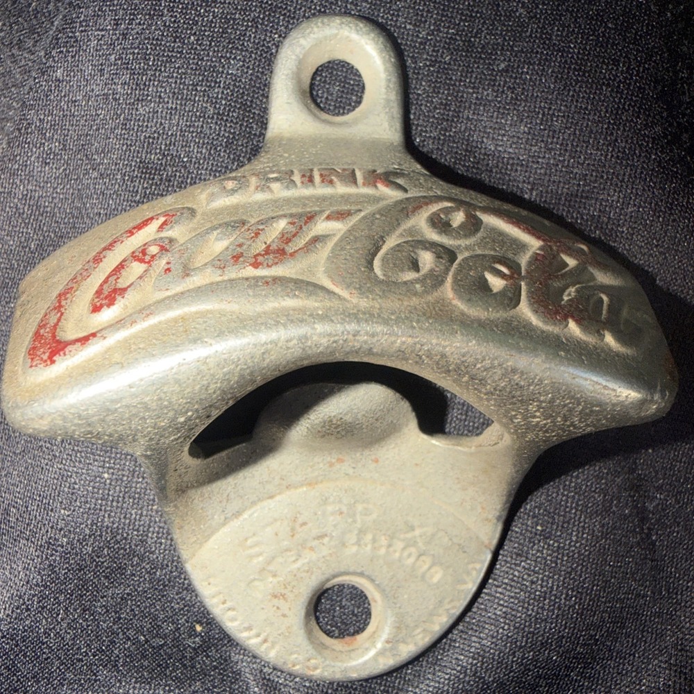 Vintage STARR "X" Coca-Cola Wall Mount Bottle Opener Brown Co Pat.2333088 Patina